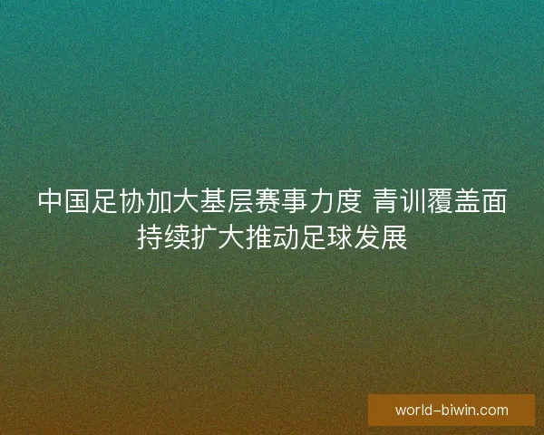 中国足协加大基层赛事力度 青训覆盖面持续扩大推动足球发展